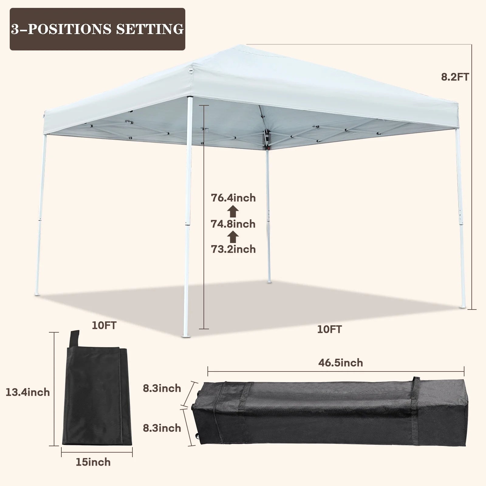 10' x 10' Outdoor Pop-up Canopy Tent with Mesh Sidewalls T4981