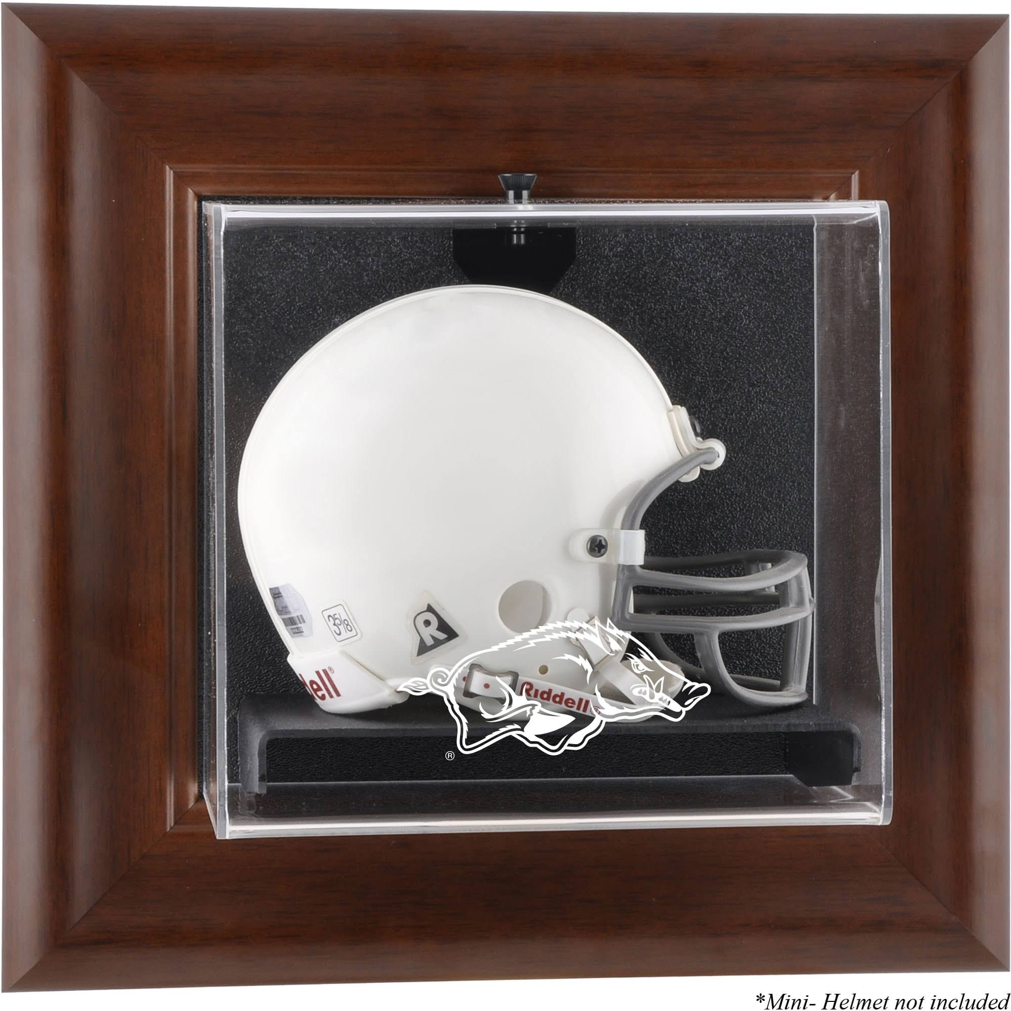 Brown Framed Wall-Mountable Mini Helmet Display Case C56594