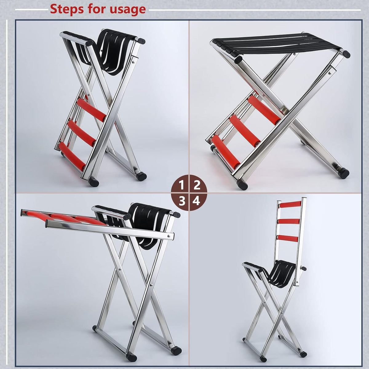 Portable Camping Fishing Chair with Light Weight Compact Size (Medium) A172