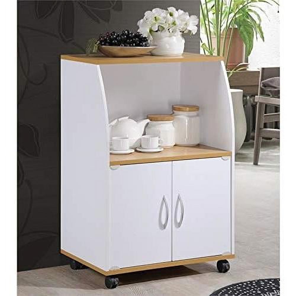 White Microwave Kitchen Cart A74997