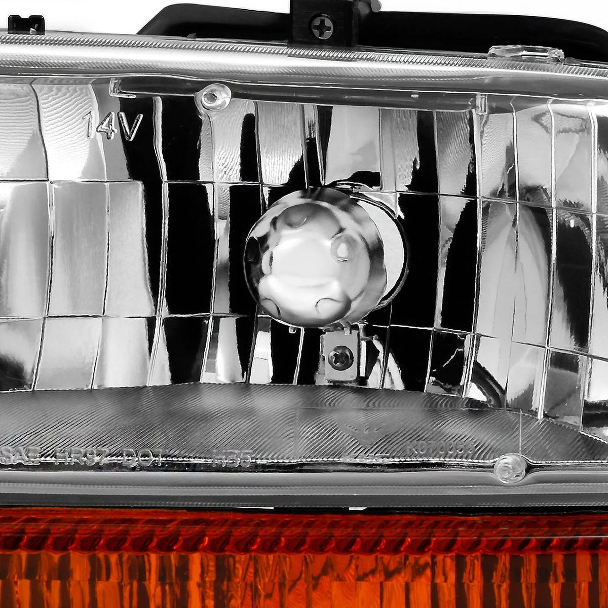 Chrome Driver Left + Passenger Right Side Headlights + Signal Lamp Pair Set Q845