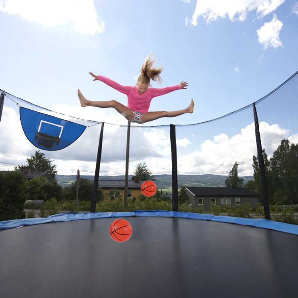 Universal Trampoline Basketball Hoop Set with Pump and Mini Basketballs P64680