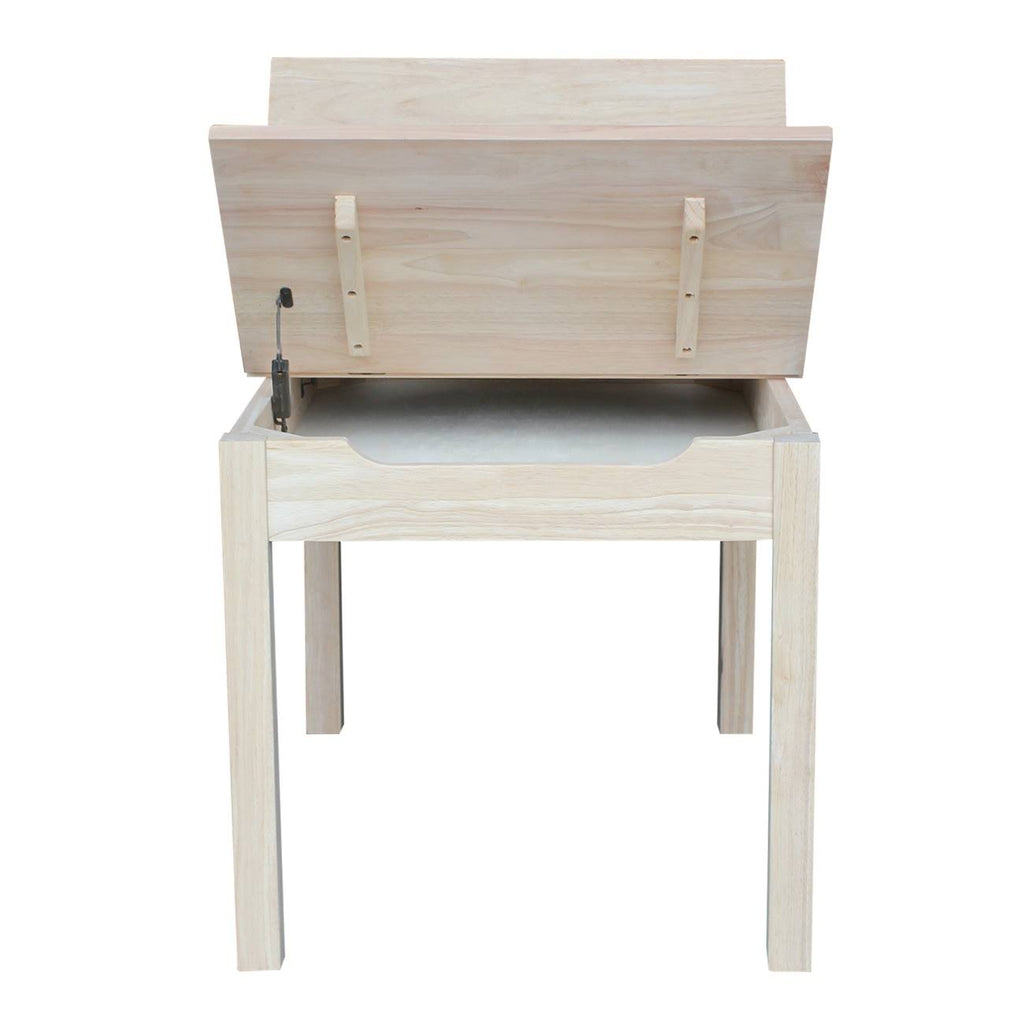 Unfinished Kids' Storage Table with Lift Top J1110