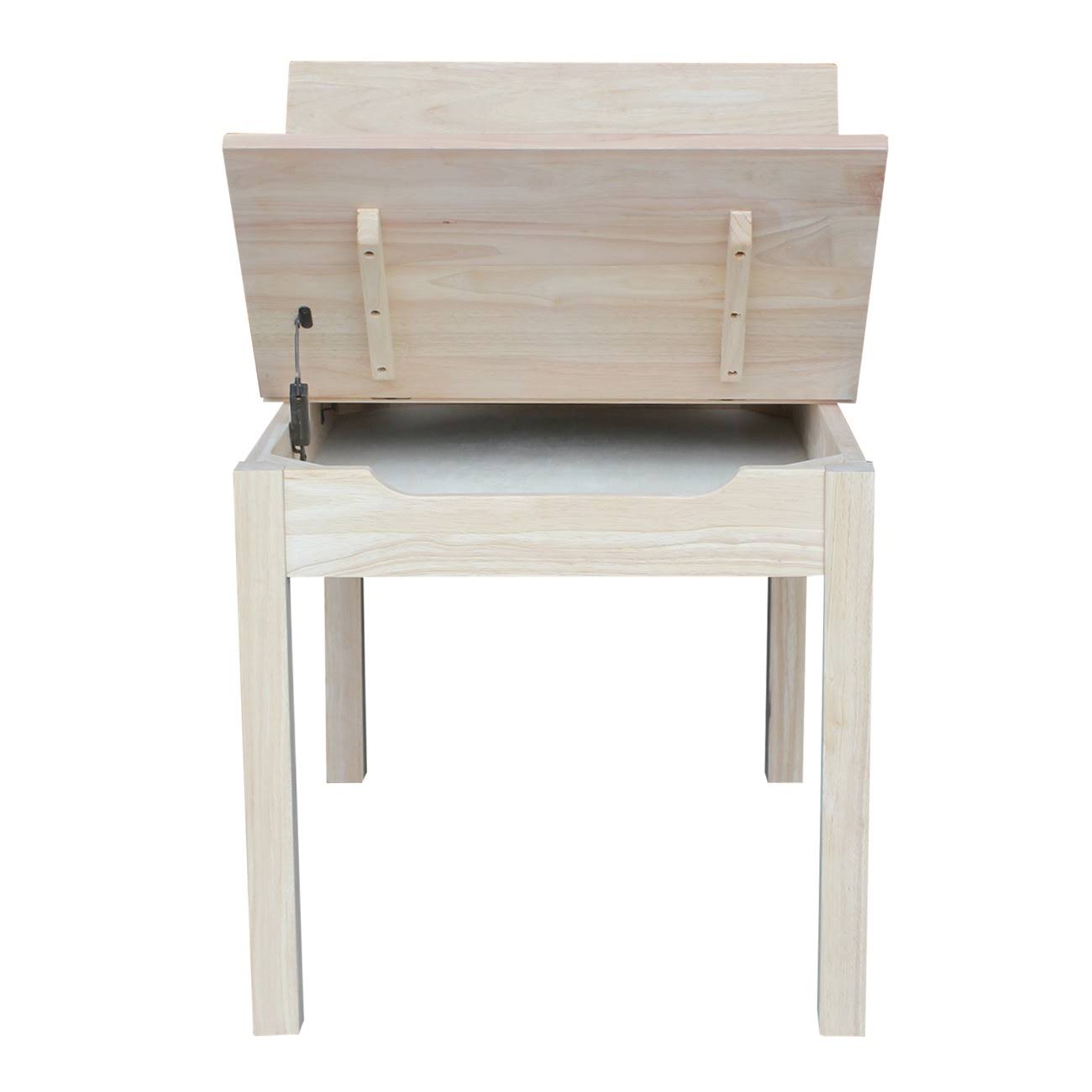Unfinished Kids' Storage Table with Lift Top J1110