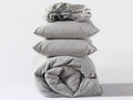 Organic Crinkled Percale Sheet Set Queen Pewter S688