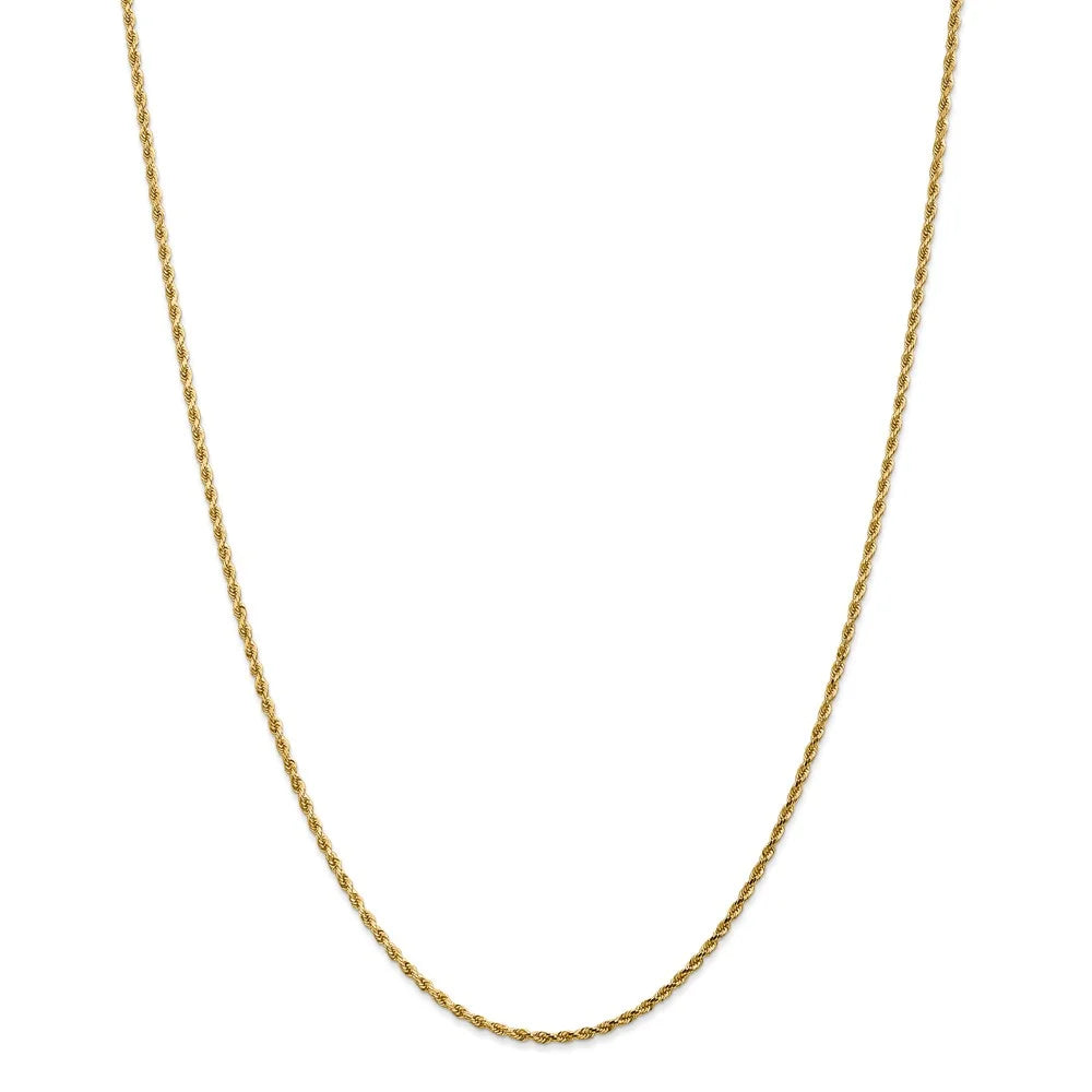 14kt Yellow Gold Diamond-Cut Rope Chain 24 inch Lobster Clasp H76310