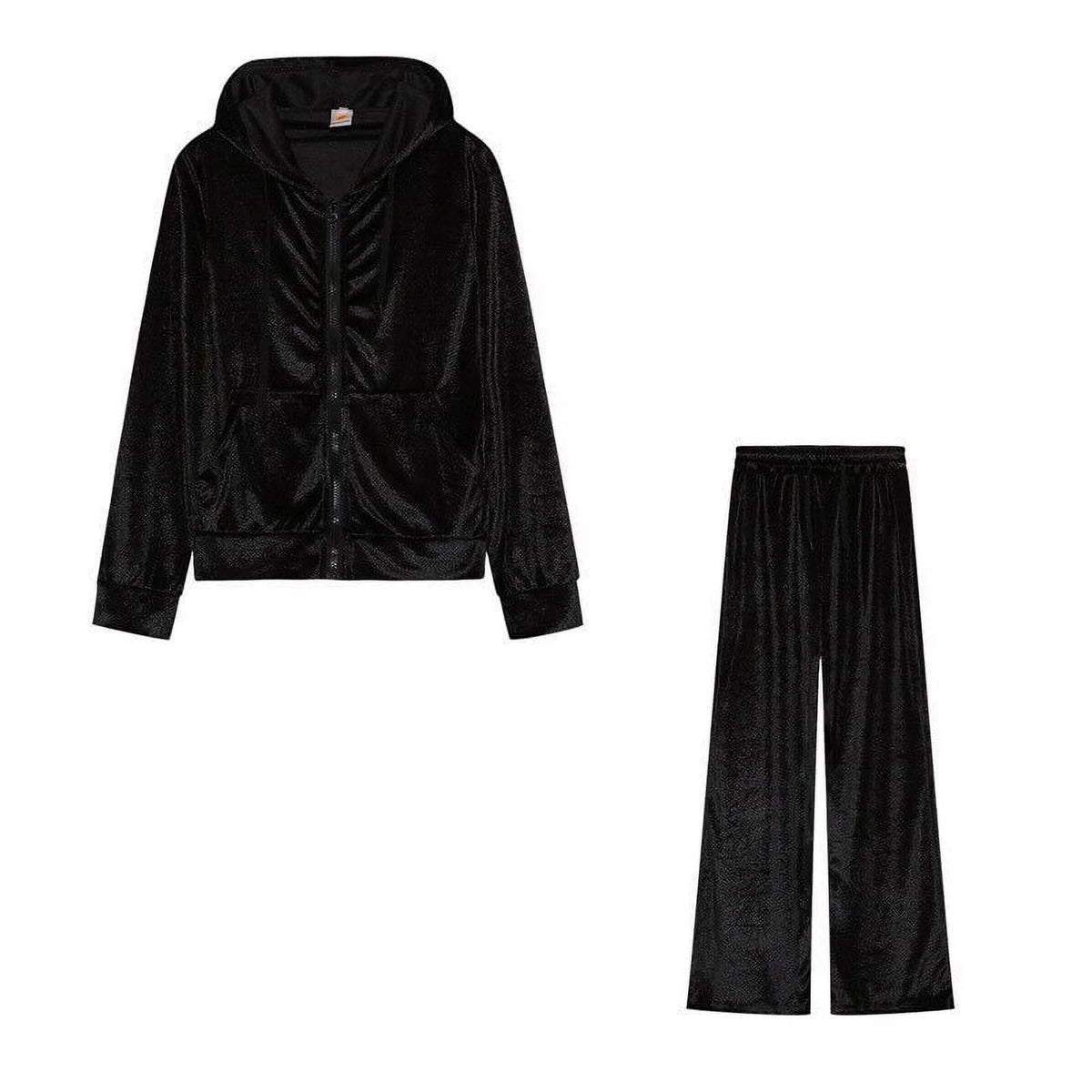 Velour 2-Piece Hoodie Tracksuit Set V13071