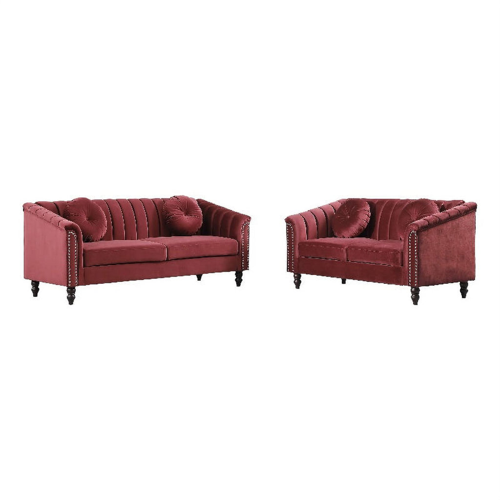 Red 2 Piece Living Room Set X265352