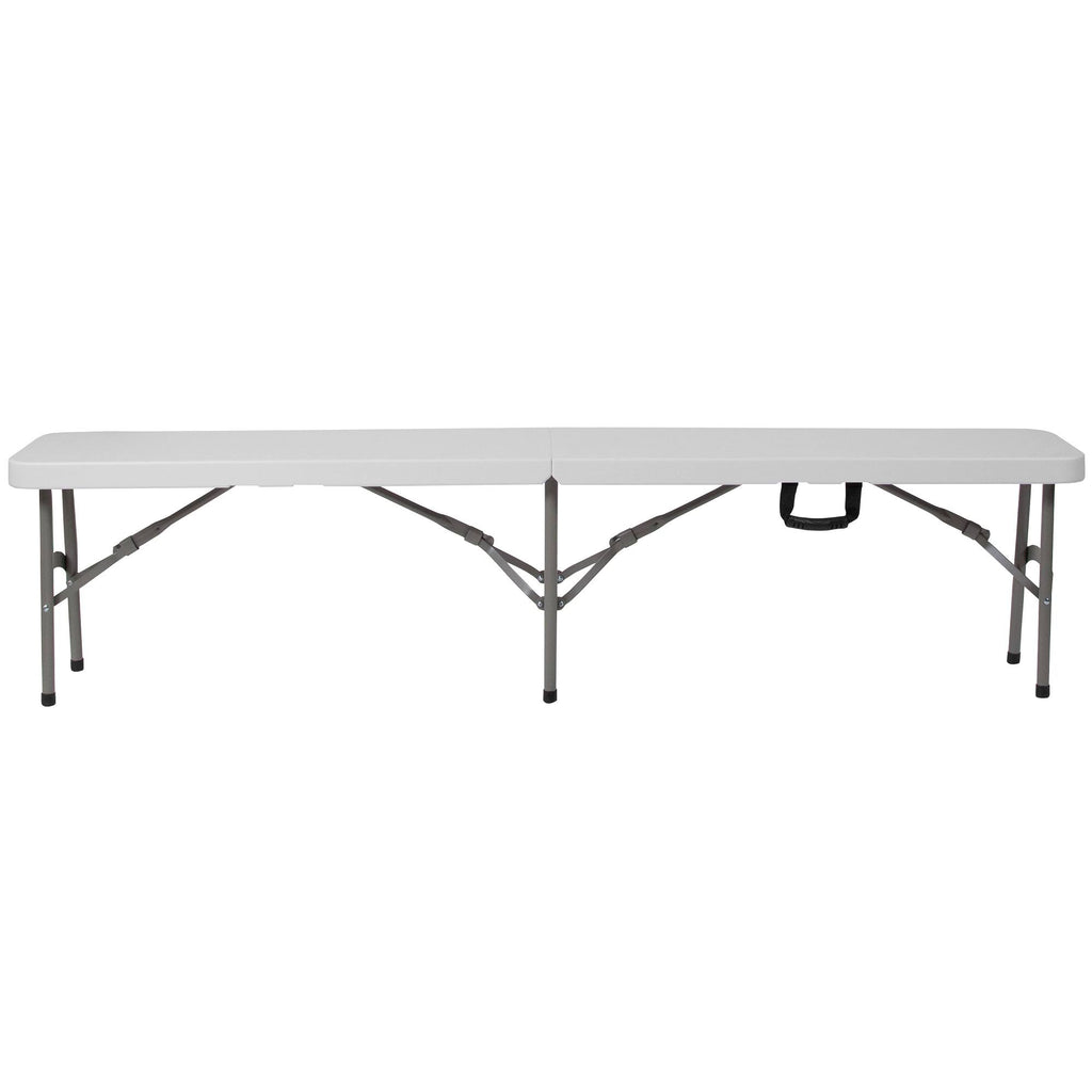White Plastic Bi-Fold Folding Bench with Carrying Handle P2521
