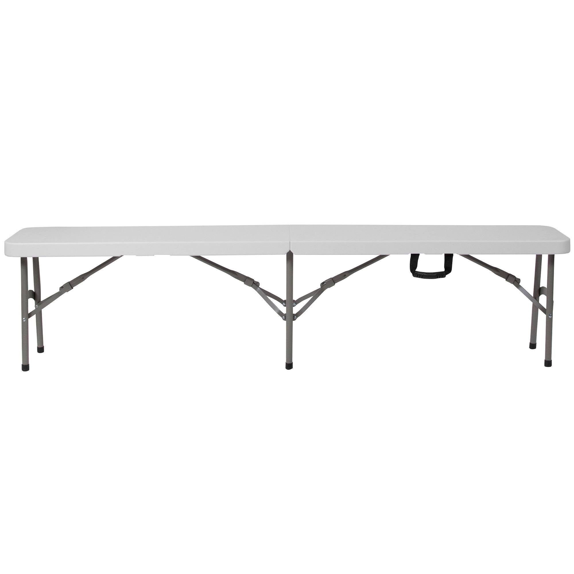 White Plastic Bi-Fold Folding Bench with Carrying Handle P2521