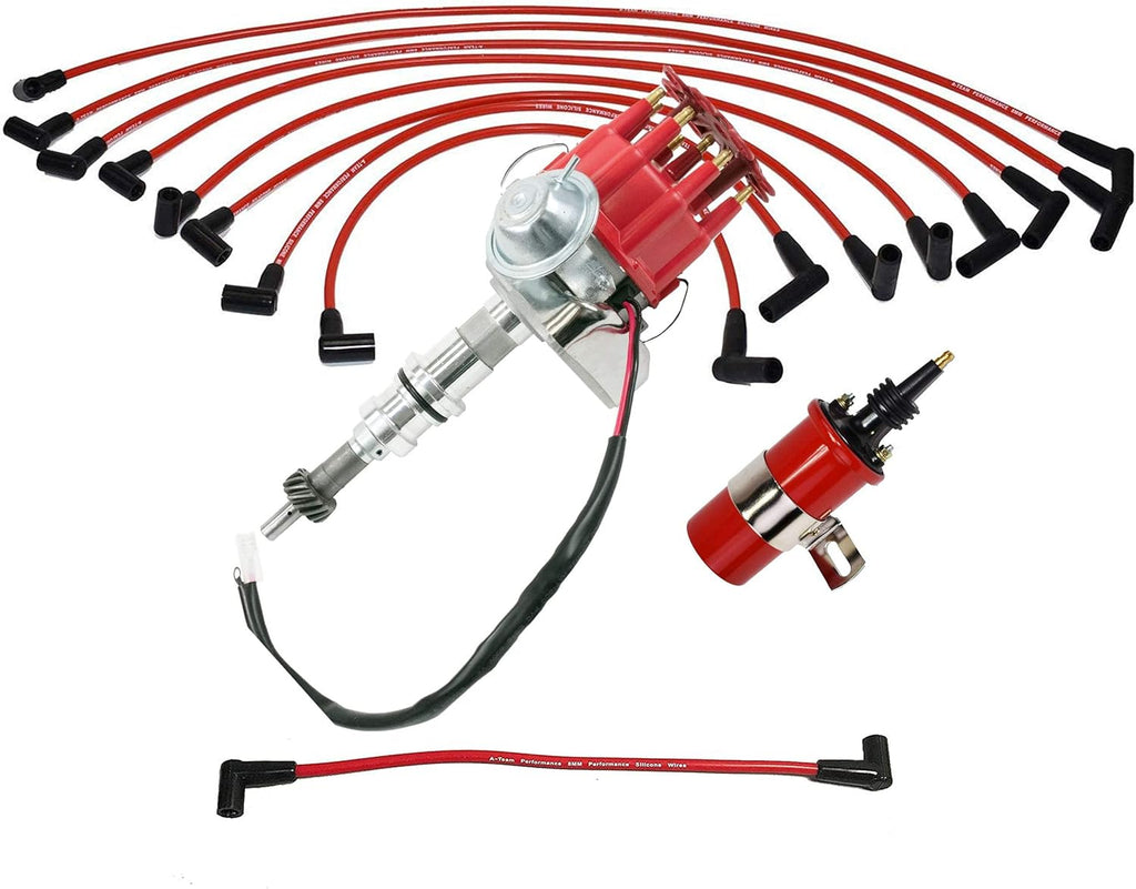 Blue Cap Complete Distributor Compatible with Ford Windsor V8 Small Block SBF 289 302 J914