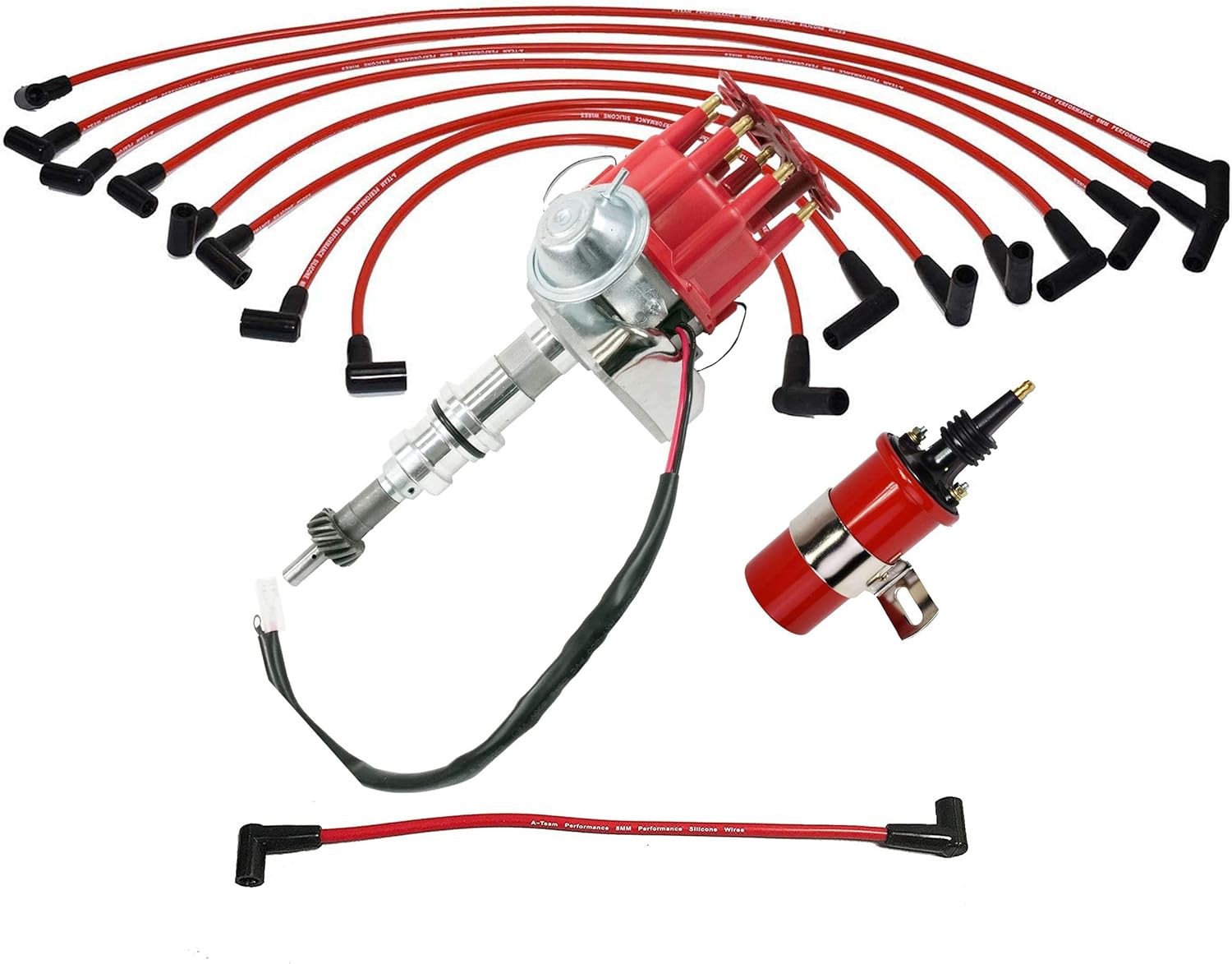 Blue Cap Complete Distributor Compatible with Ford Windsor V8 Small Block SBF 289 302 J914