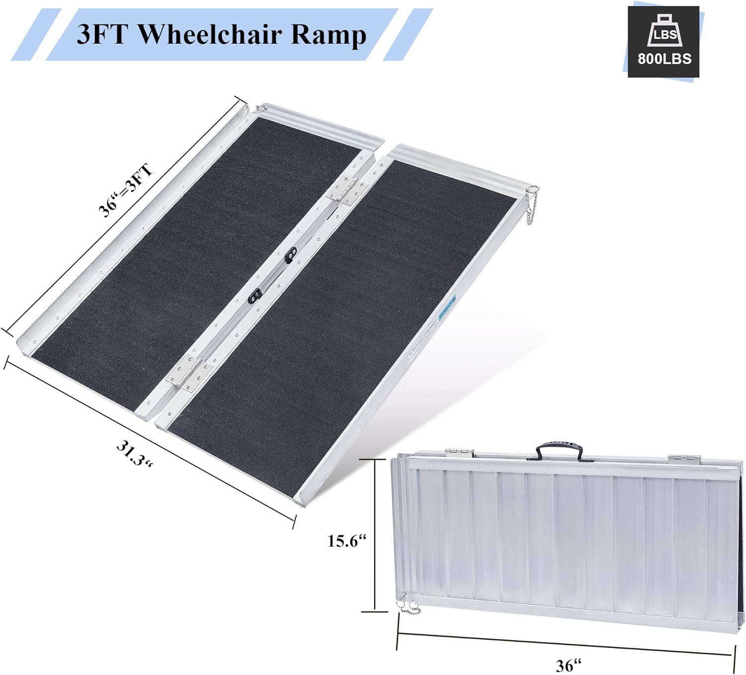 6FT Aluminum Wheelchair Ramp J8405