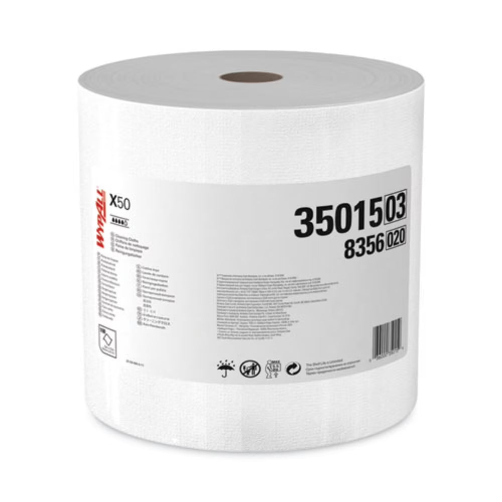 Disposable Cloths, Jumbo Roll, White, 1,100 Sheets per Roll E34521