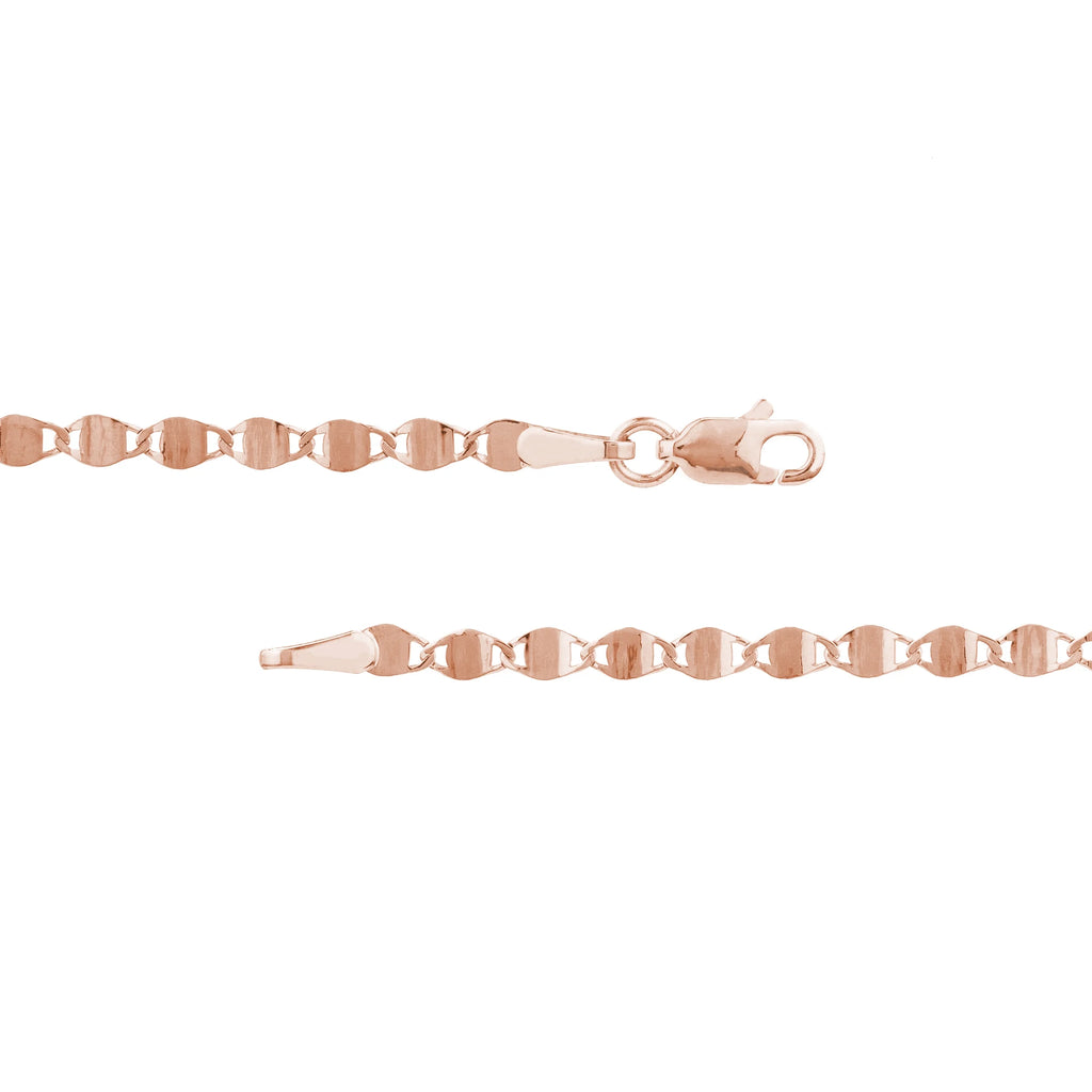 14K Rose Gold 16" Diamond Cut Chain Necklace G398