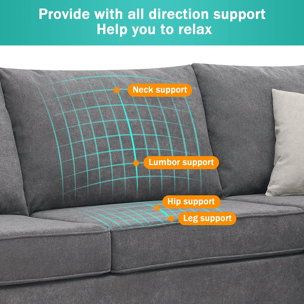 Gray Upholstered L Shaped Sectional Sofa H763818