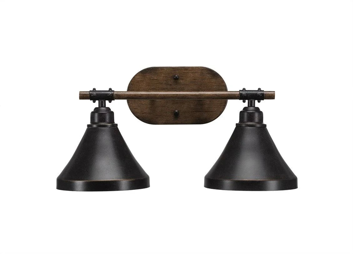2 Light Bath Bar with Dark Granite Metal Shade L612677