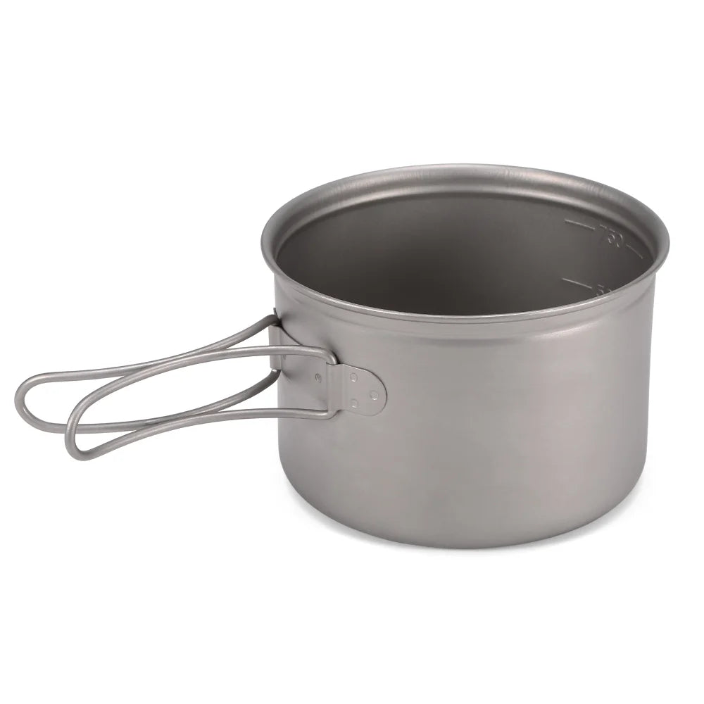 Titanium Cookware Set 1000ml 750ml Pot Pan Spoon Set D94673