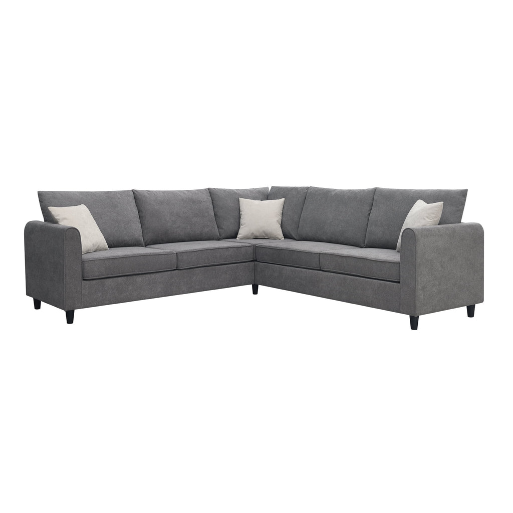 Gray Upholstered L Shaped Sectional Sofa H763818