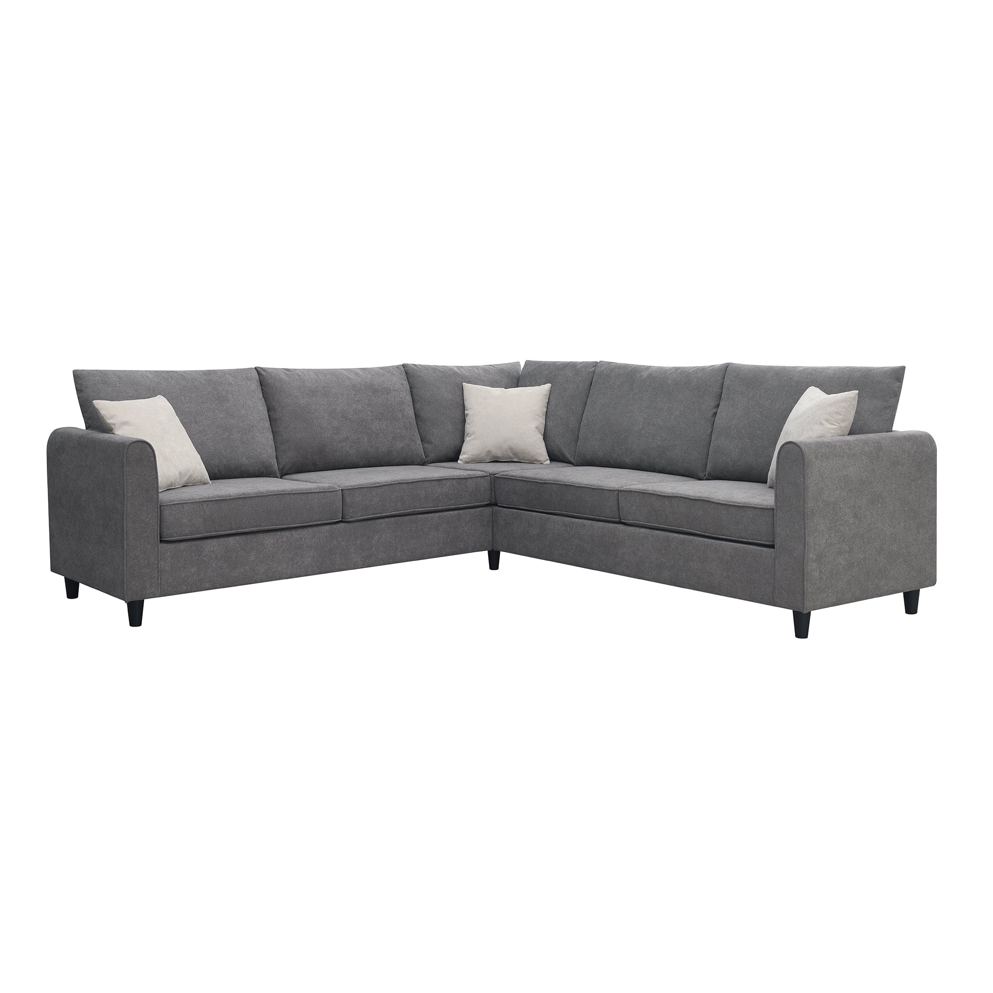 Gray Upholstered L Shaped Sectional Sofa H763818