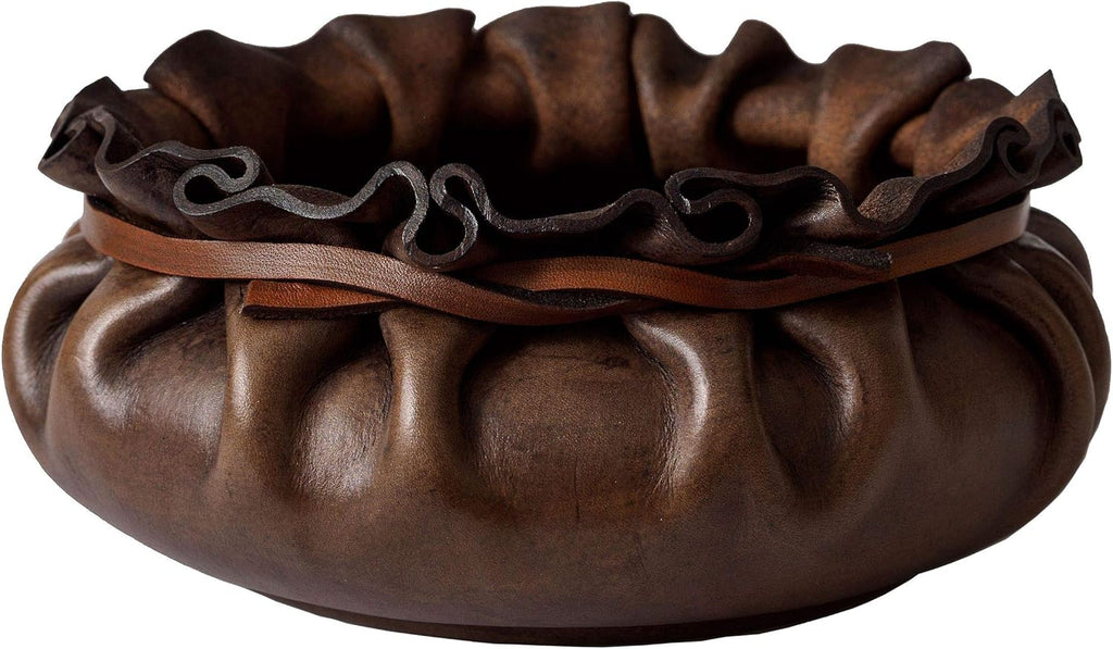 Leather Catchall Tray, Full Grain Vegetable Tanned Leather, Dark Brown M682594
