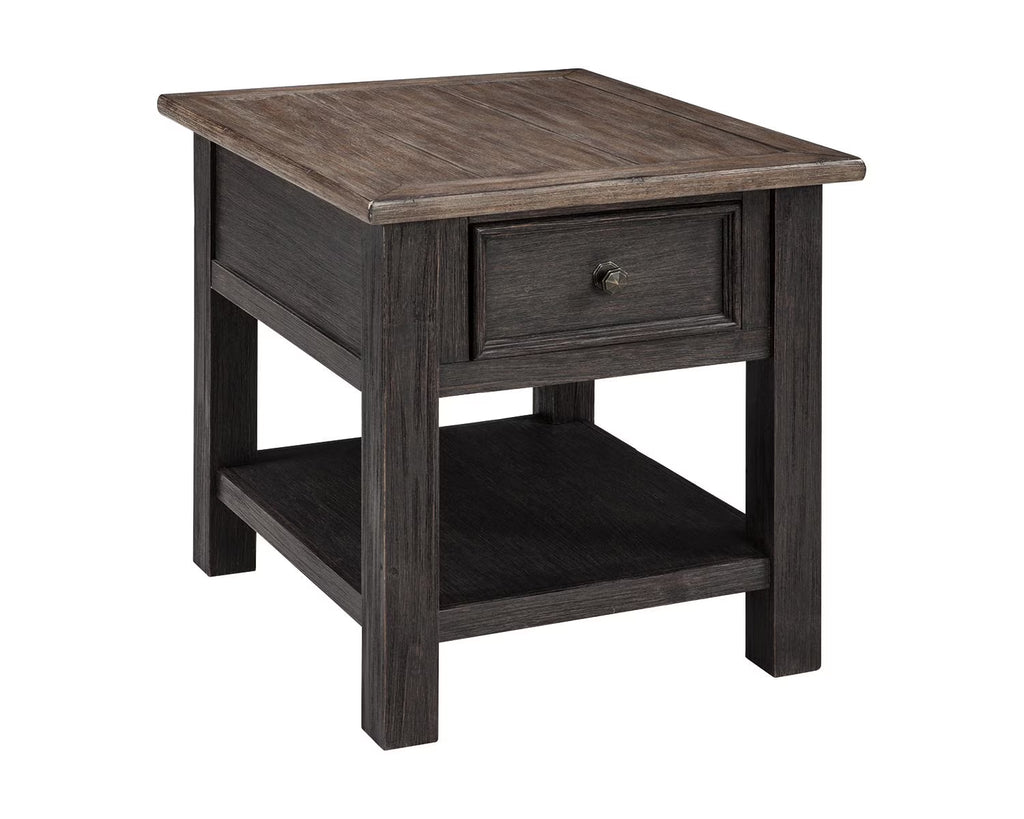 Grayish Brown/Black End Table A24022