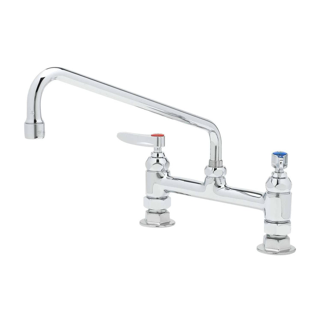 Chrome 18.39 GPM Deck Mounted Bridge Mixing Faucet P710407