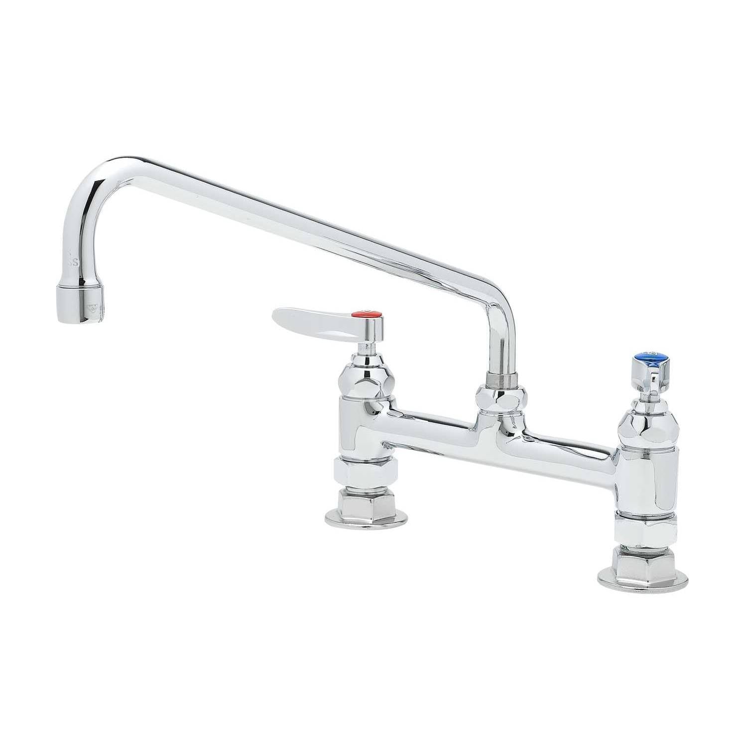 Chrome 18.39 GPM Deck Mounted Bridge Mixing Faucet P710407