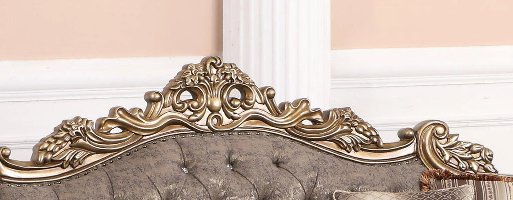 Bronze Shimmery Fabric Sofa Set 2Pcs L6058