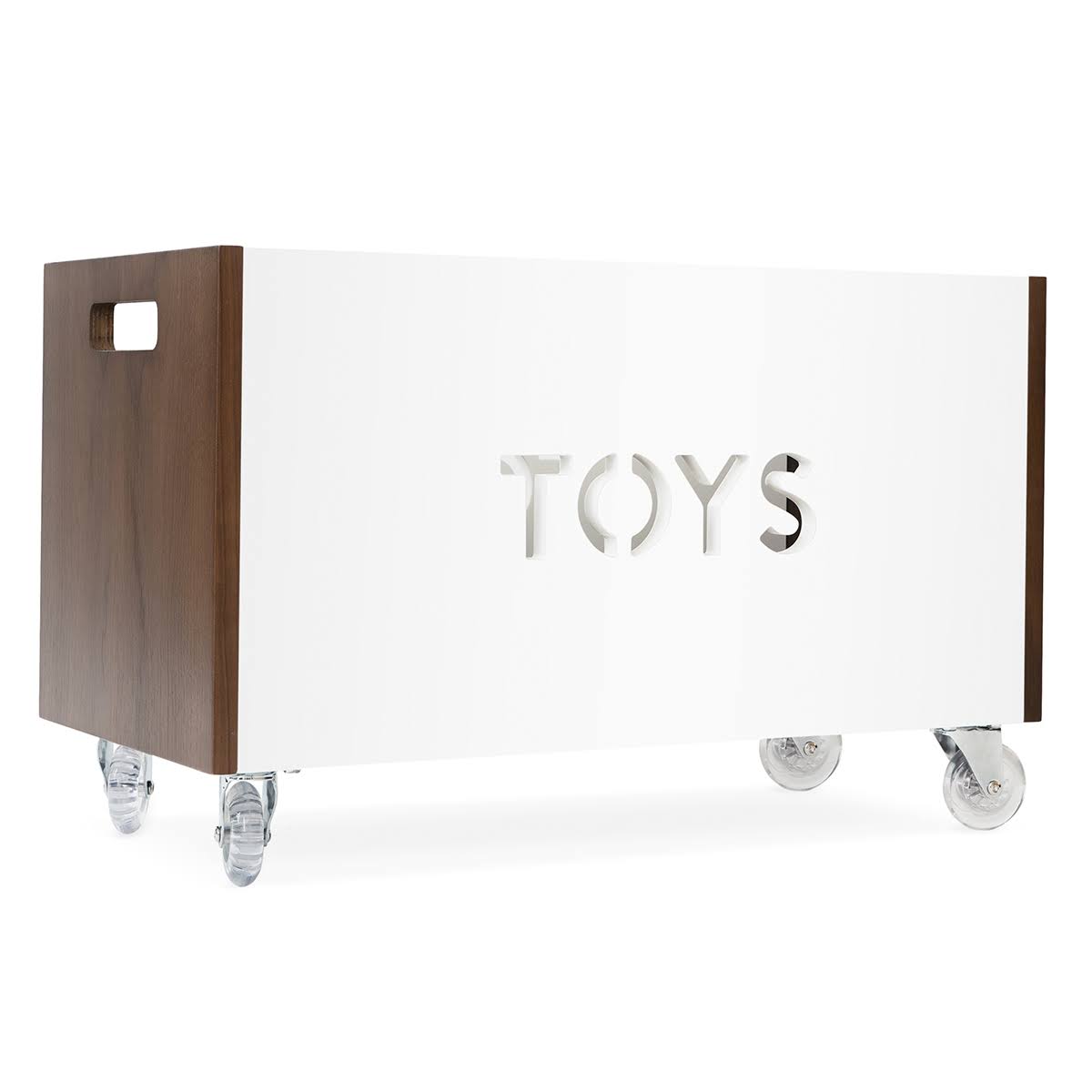 Walnut Pink Toy Box Chest on Casters G880969
