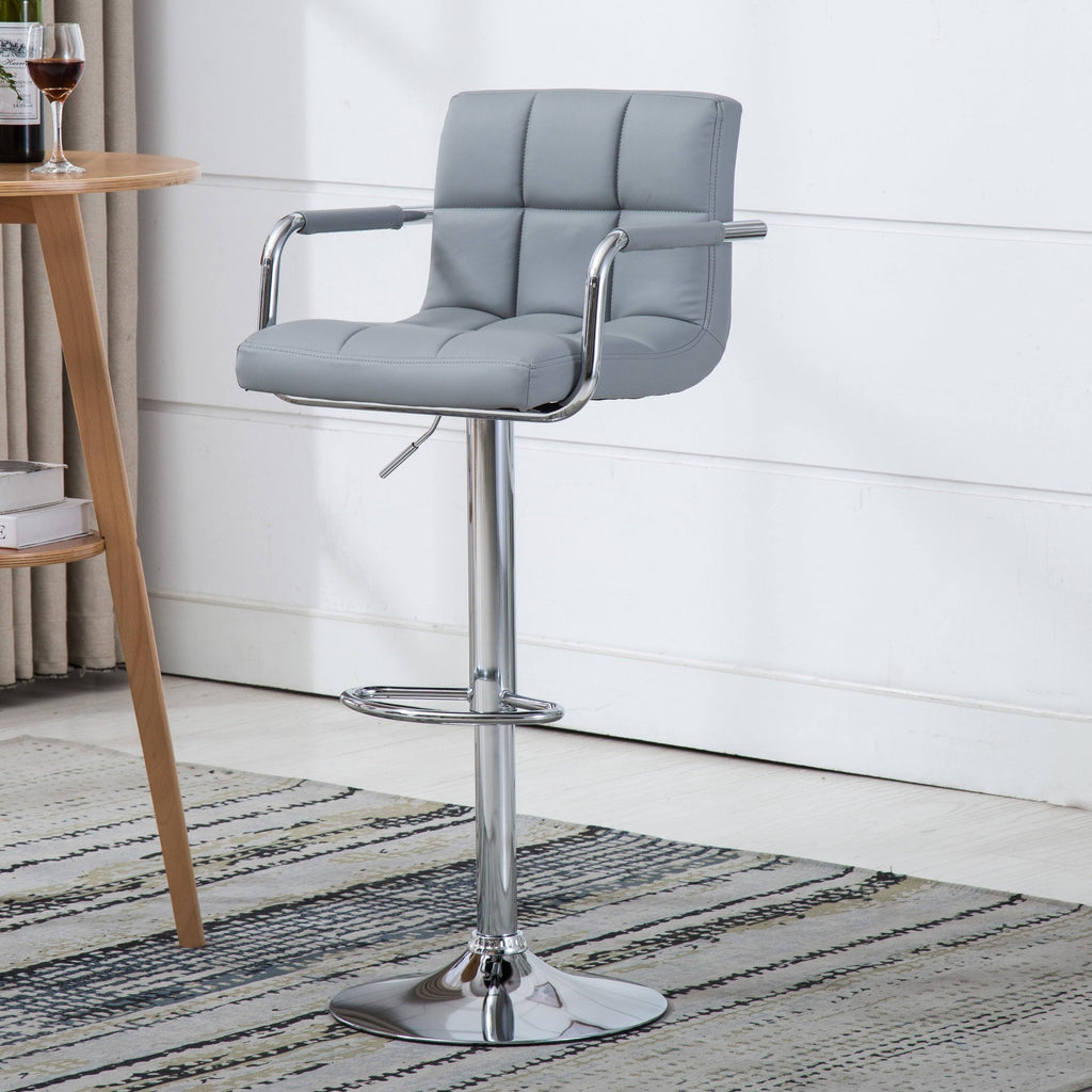 Black Faux Leather Swivel Barstools Set of 3 U288