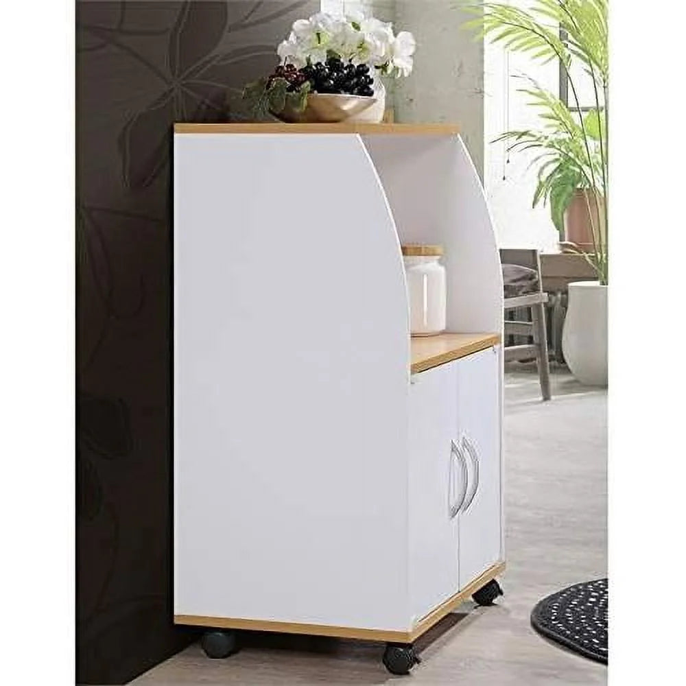 White Microwave Kitchen Cart A74997