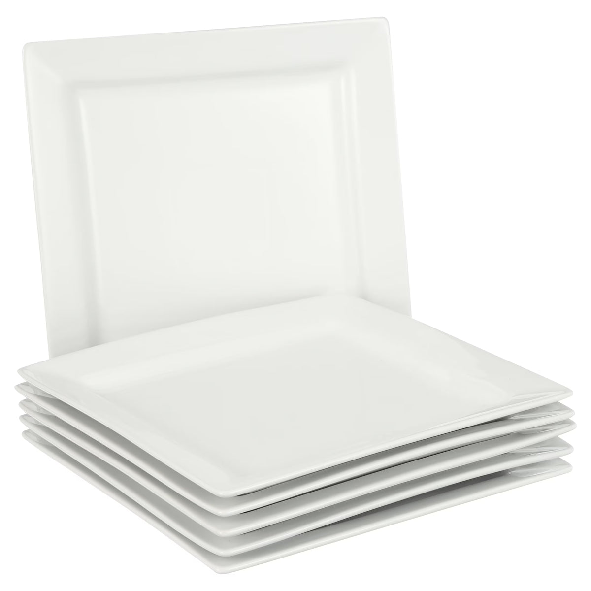 White Porcelain Dinner Plates, Set of 6 H39054