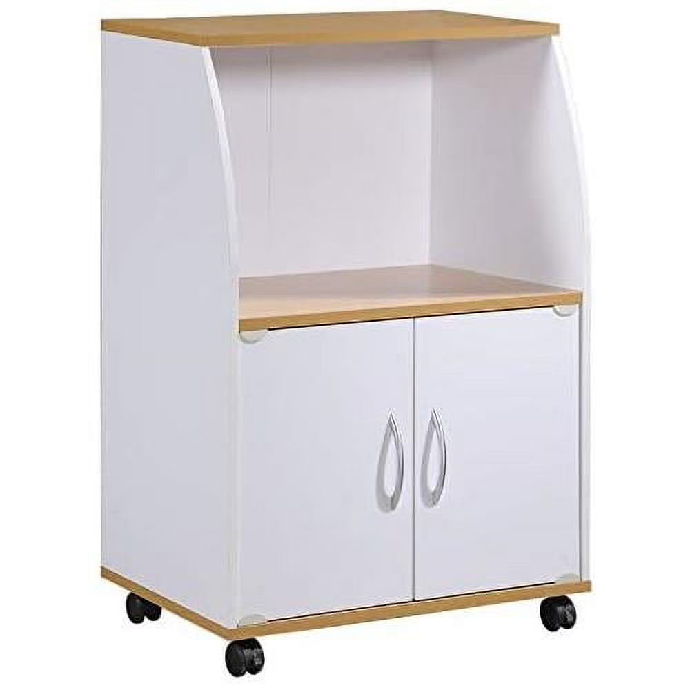 White Microwave Kitchen Cart A74997