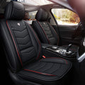 Black with Red Trim Full Set Water Proof Synthetic Leather Car Seat Cover K111