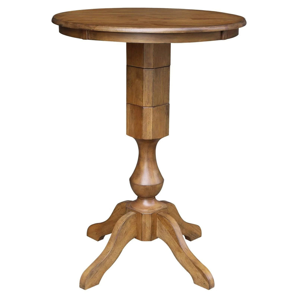 Round Pedestal Bar Table in Pecan M1749