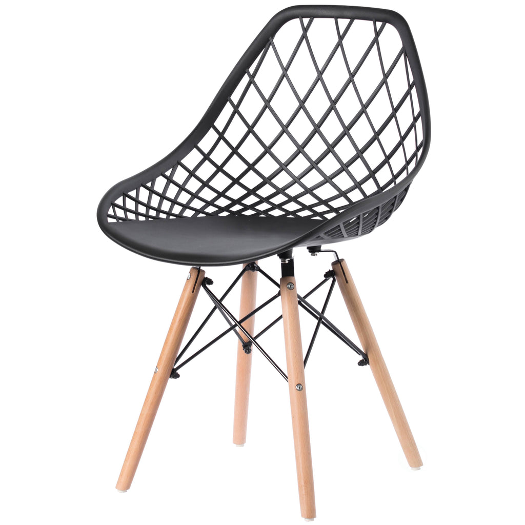 Black Set of 4 Plastic Dining Chair U974
