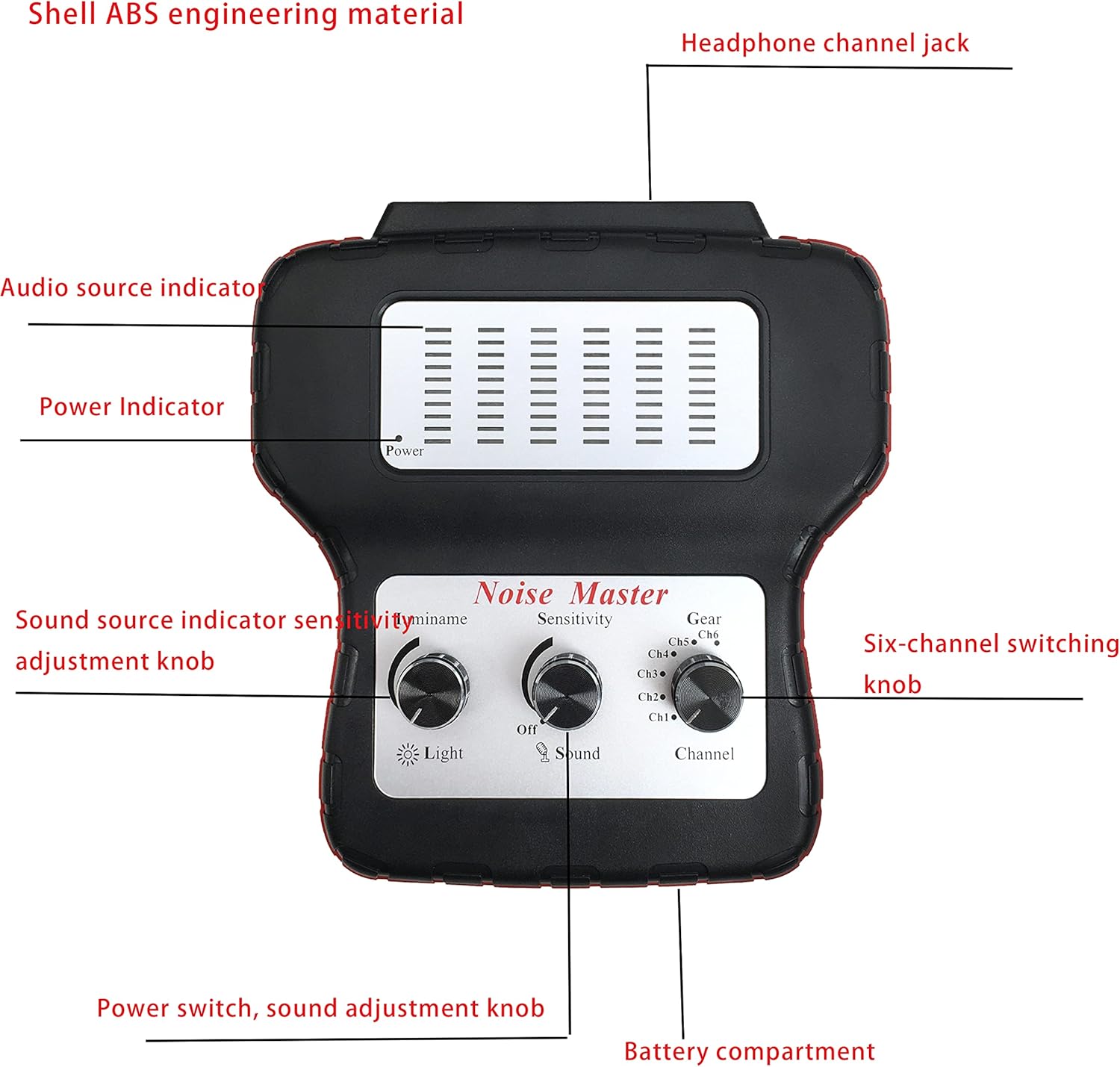 6 Channel Car Engine Noise Finder Electronic Stethoscope Diagnostic Kit M789