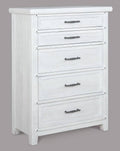 White Wood 5-Drawer Chest A214