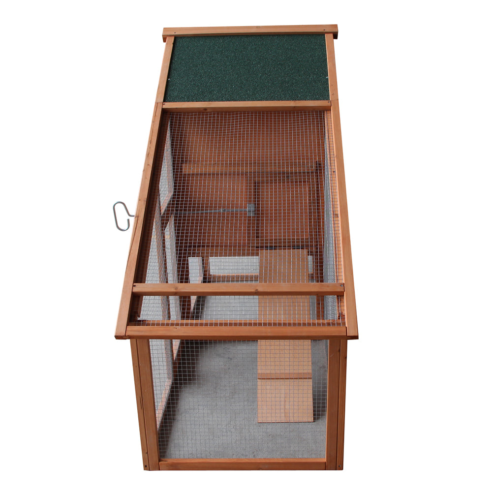 75" Waterproof Wooden Chicken Coop with Nest Box and Run N203
