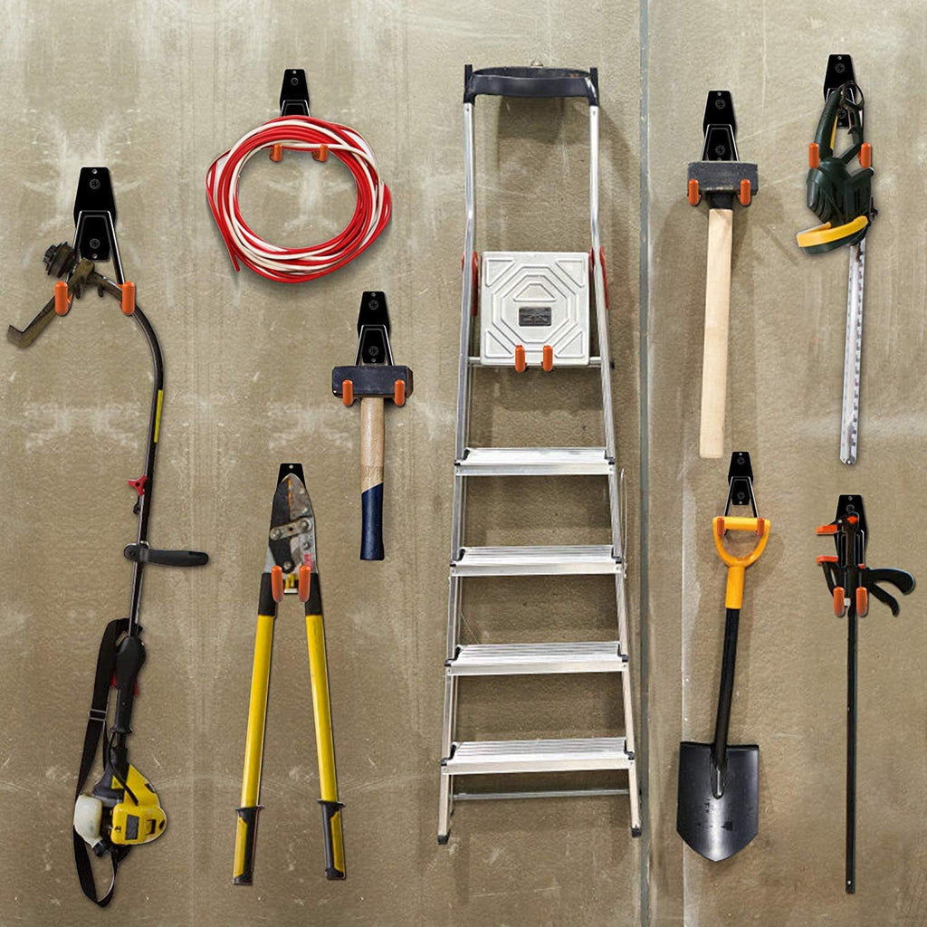 12 Pack Wall Storage Hooks with 2 Extension Cord Straps, Heavy Duty Tool Hangers I75976