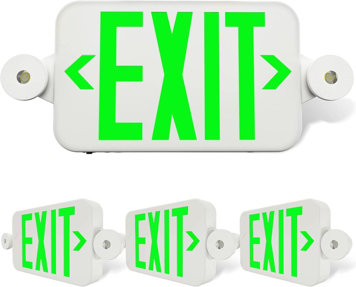 4 Pack Exit Sign with Emergency Lights, Battery Backup D748