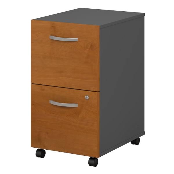 2 Drawer Mobile File Cabinet Natural Cherry/Graphite Gray E509