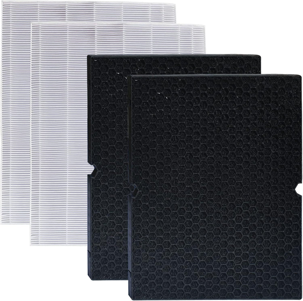 2 Sets Replacement Filter H for Winix Air Purifier, 2 Pack HEPA Filter and 2 Pack Activated Carbon Filter J86332