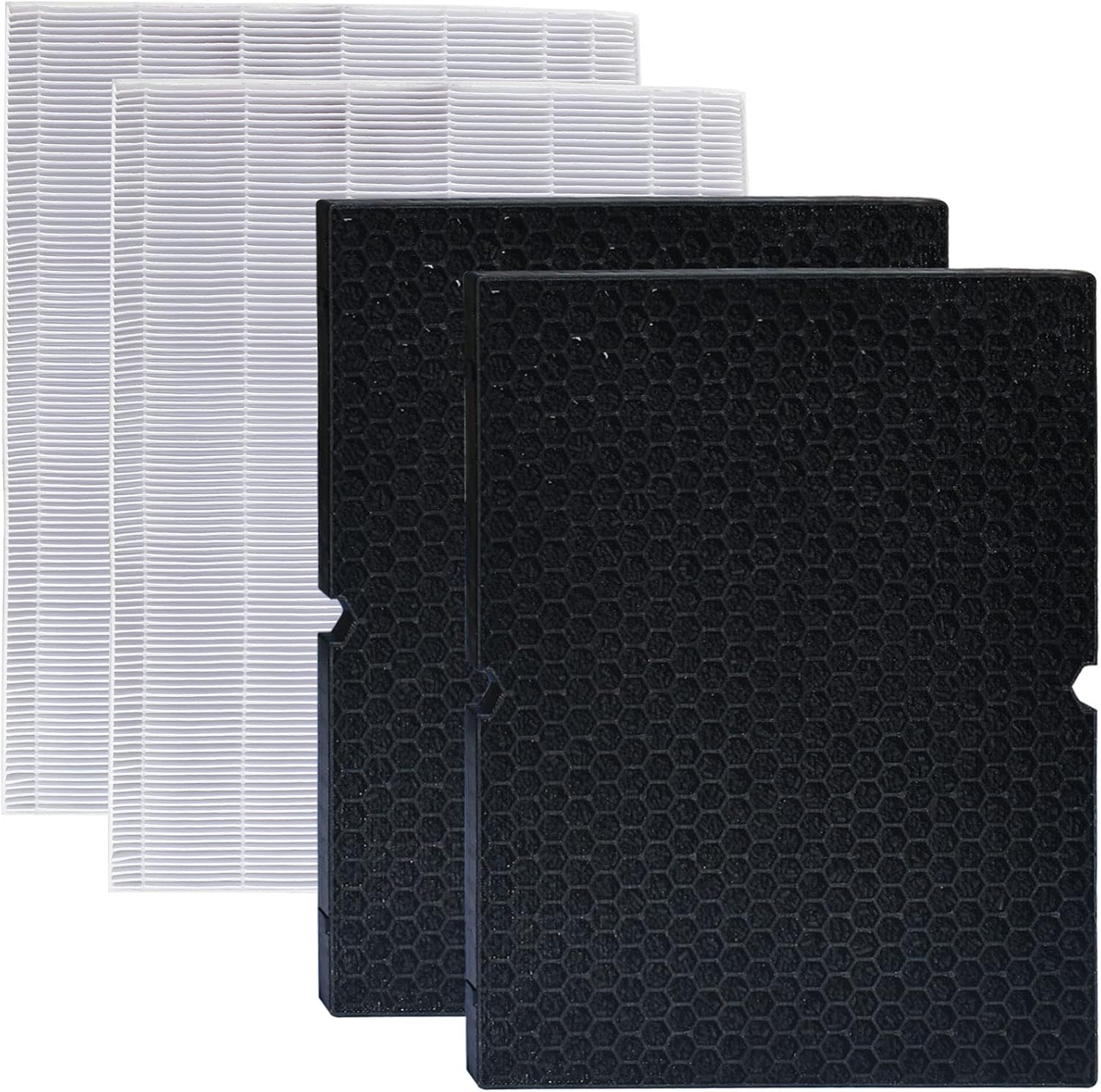 2 Sets Replacement Filter H for Winix Air Purifier, 2 Pack HEPA Filter and 2 Pack Activated Carbon Filter J86332
