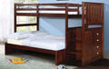 Dark Cappuccino Twin Over Full Stairway Bunk Bed U282