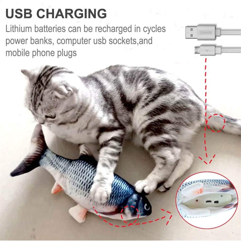 Electric Flipping Fish Cat Toy U54345
