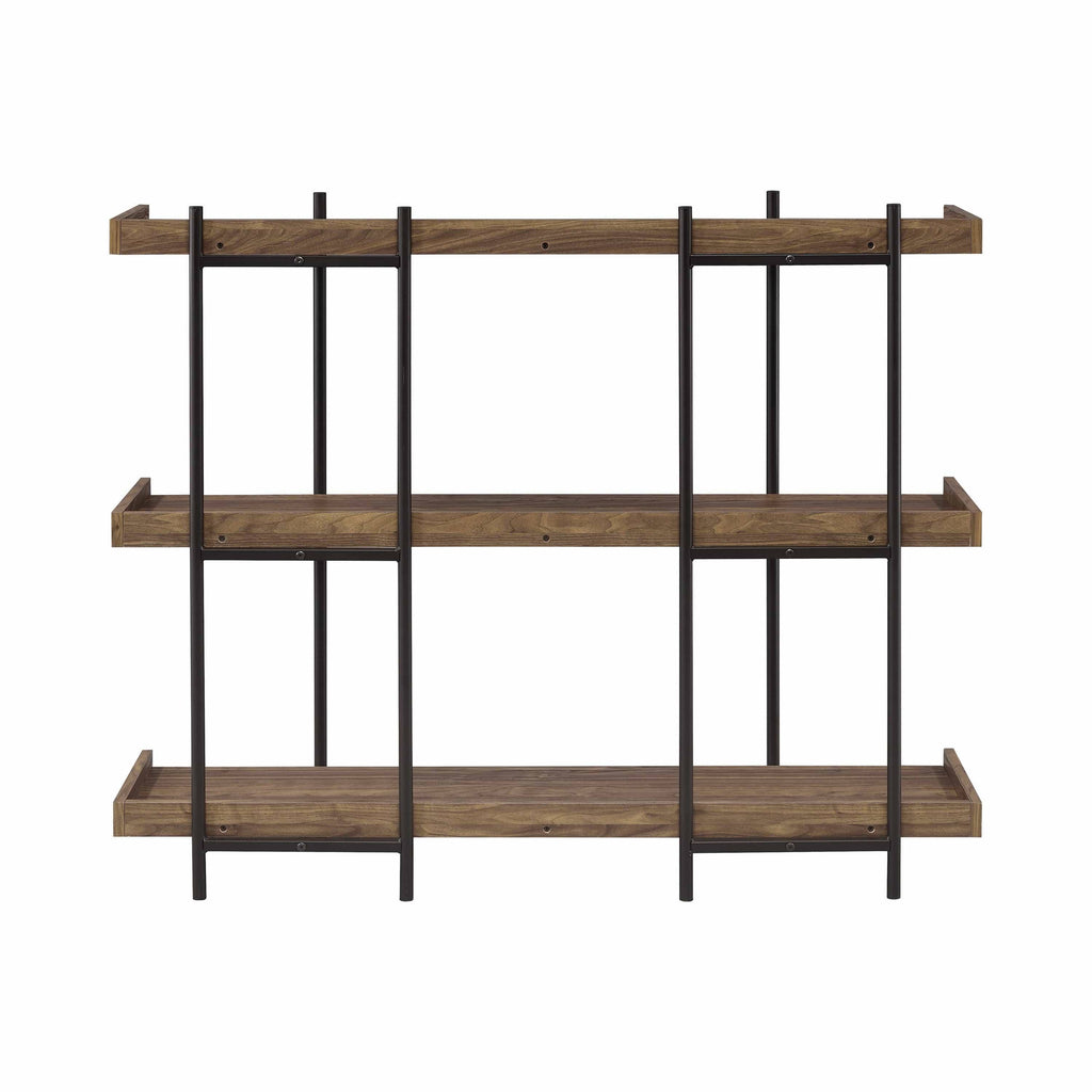 Aged Walnut 3-Shelf Bookcase U872