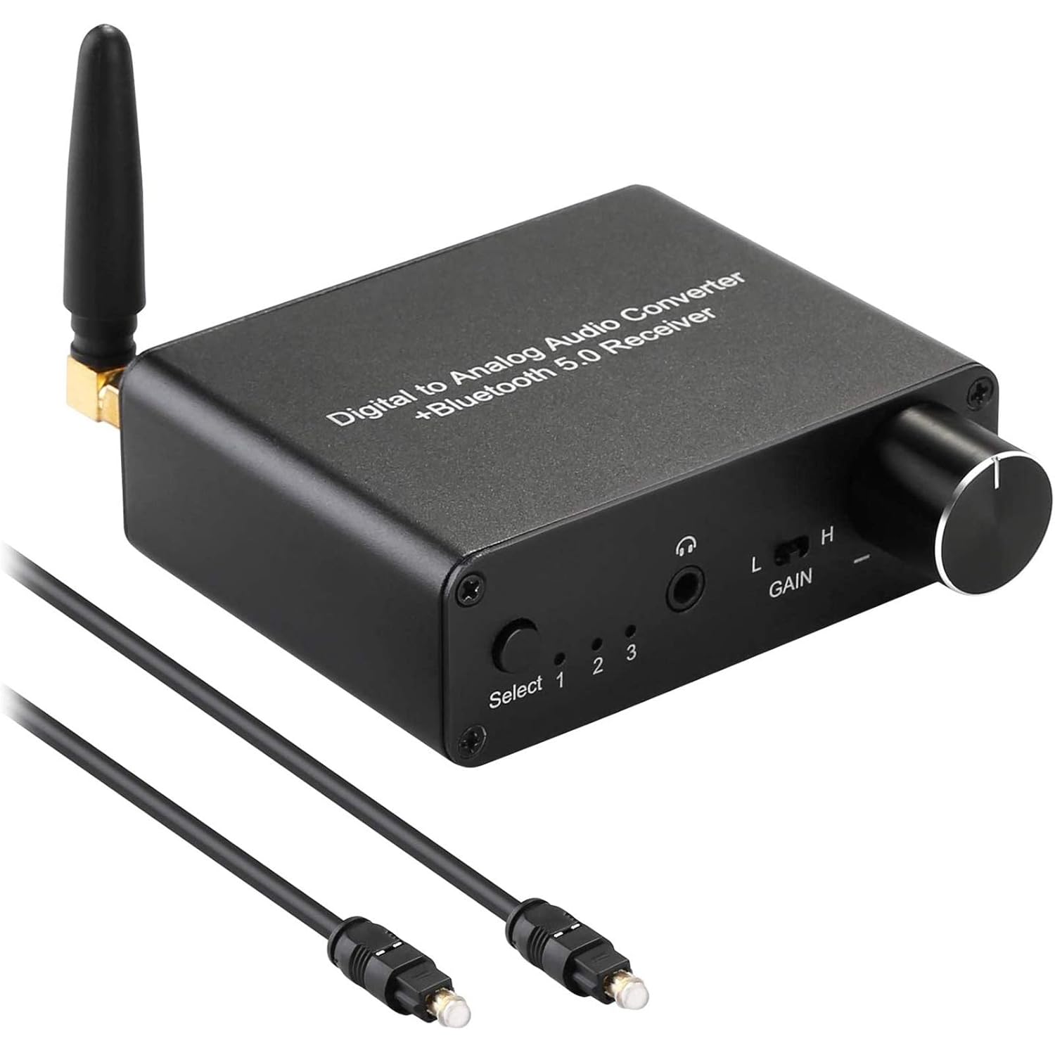 192kHz DAC Bluetooth 5.0 Receiver with Headphone Amplifier Optical/Coaxial to RCA 3.5mm Audio Output E673