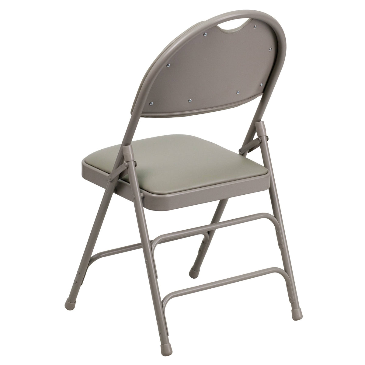 4 Pack Extra Large Triple Braced Folding Chair Gray Vinyl U3860